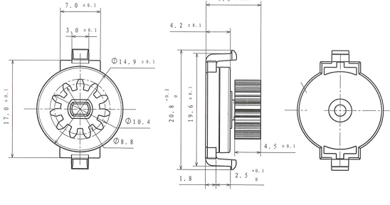 TRD-CG3D-D Rotary Gear Damper Adjustable Mechanical Gear Damper